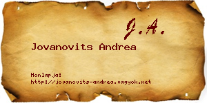 Jovanovits Andrea névjegykártya